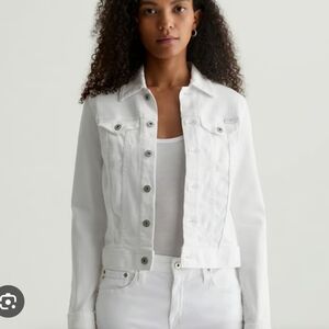 Women's Calvin Klein White Jean Jacket - Size M Good Condition